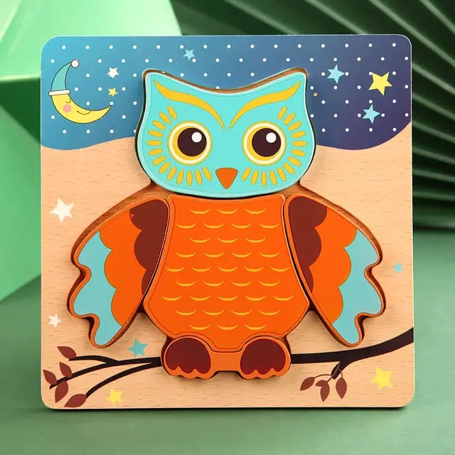 Wooden Puzzle Baby Cartoon Animal - Daileylife