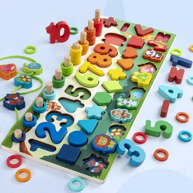 Montessori Wooden Geometric Puzzle for Kids - Daileylife