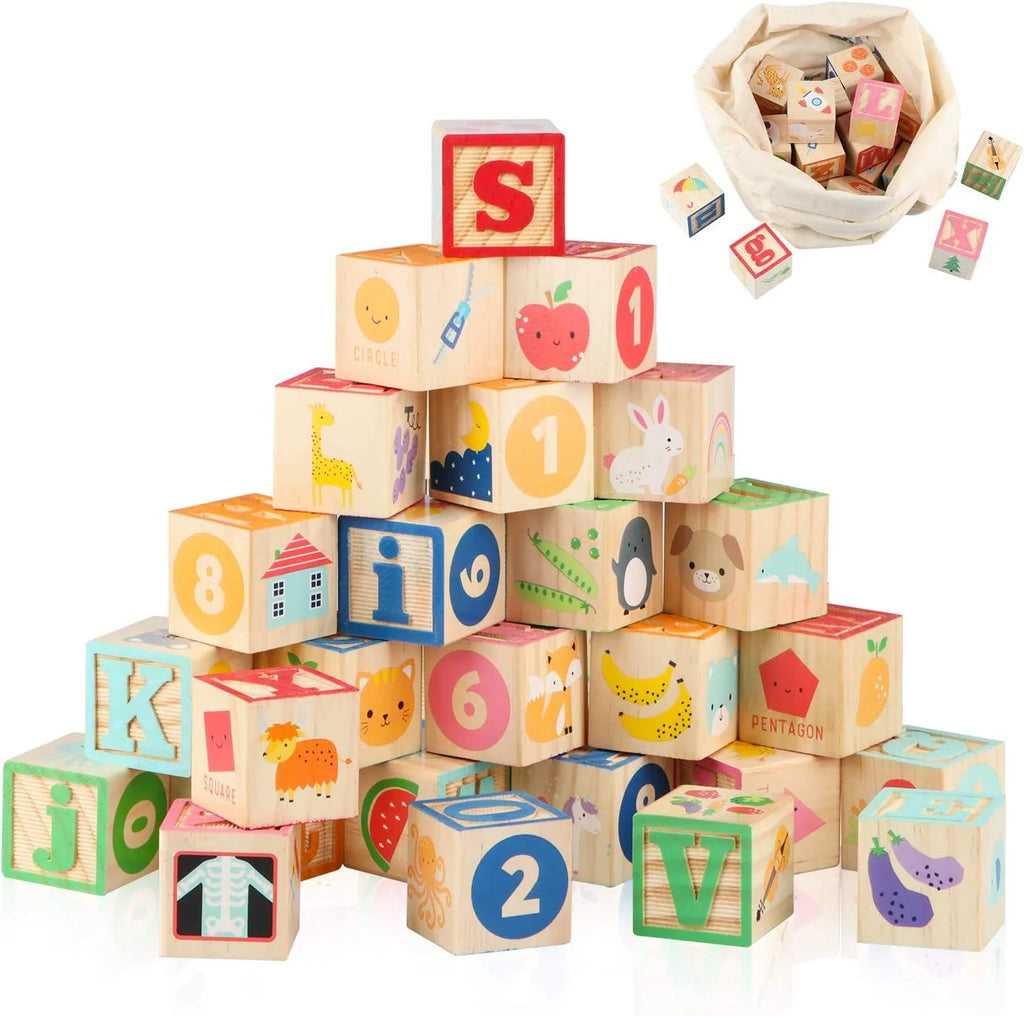 Wooden ABC Building Blocks - Daileylife