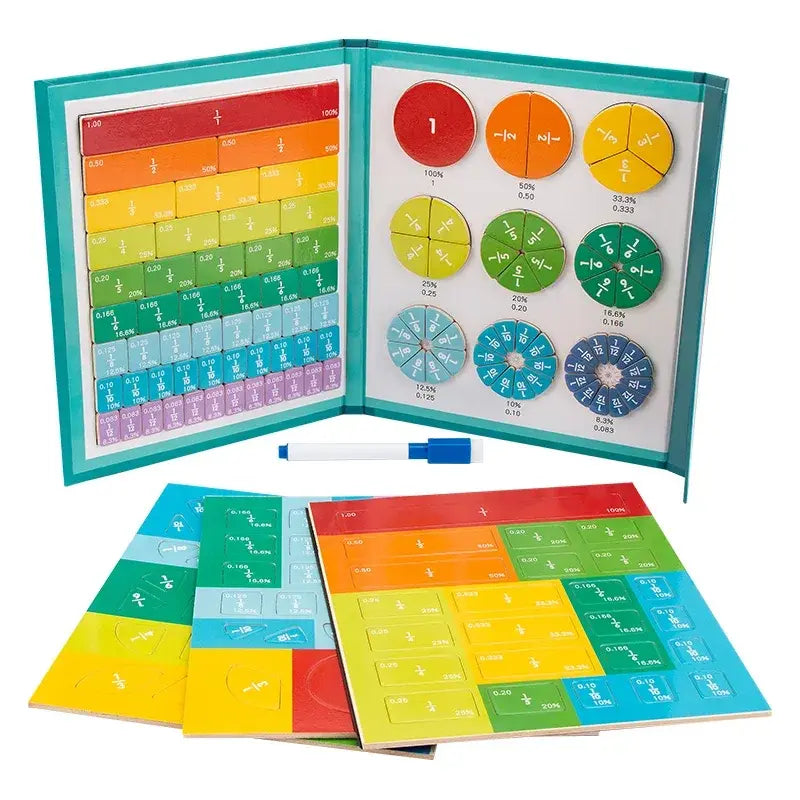 Montessori Children Magnetic Fraction Learning Math Toys - Daileylife