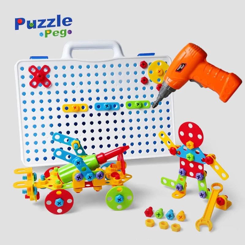 3D Mosaic Puzzle Building Bricks with Drilling Screw Toys for Children - Daileylife