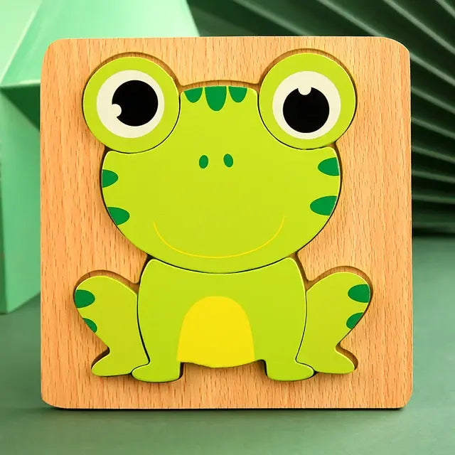 Wooden Puzzle Baby Cartoon Animal - Daileylife