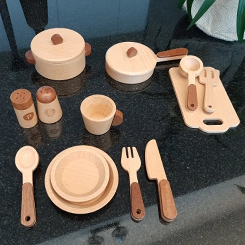 Log Wooden Kitchen Toy - Daileylife