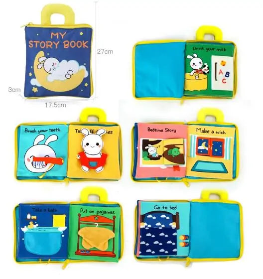 Beiens 3D Soft Cloth Baby Books: Animal and Vehicle Themes, Montessori Educational Toys for Toddler Development - Daileylife