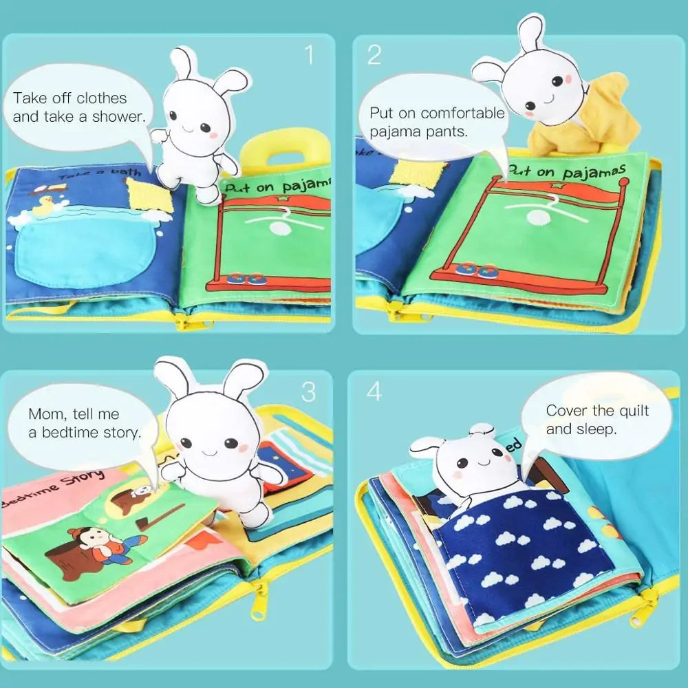 Beiens 3D Soft Cloth Baby Books: Animal and Vehicle Themes, Montessori Educational Toys for Toddler Development - Daileylife