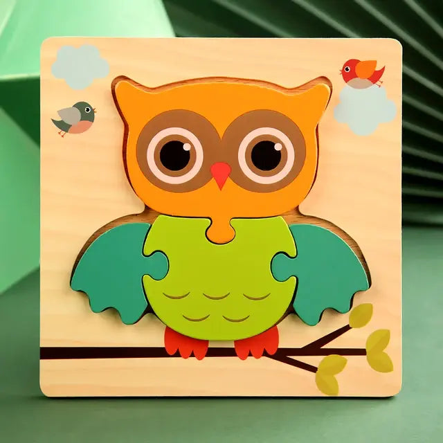 Wooden Puzzle Baby Cartoon Animal - Daileylife