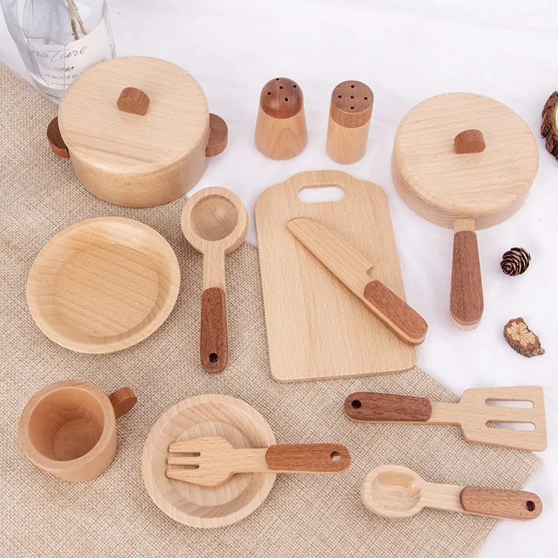 Log Wooden Kitchen Toy - Daileylife