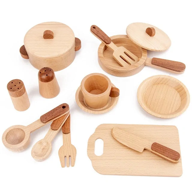 Log Wooden Kitchen Toy - Daileylife