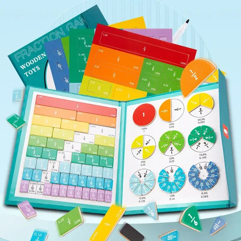 Montessori Children Magnetic Fraction Learning Math Toys - Daileylife