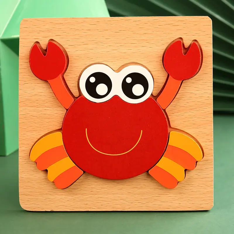 Wooden Puzzle Baby Cartoon Animal - Daileylife