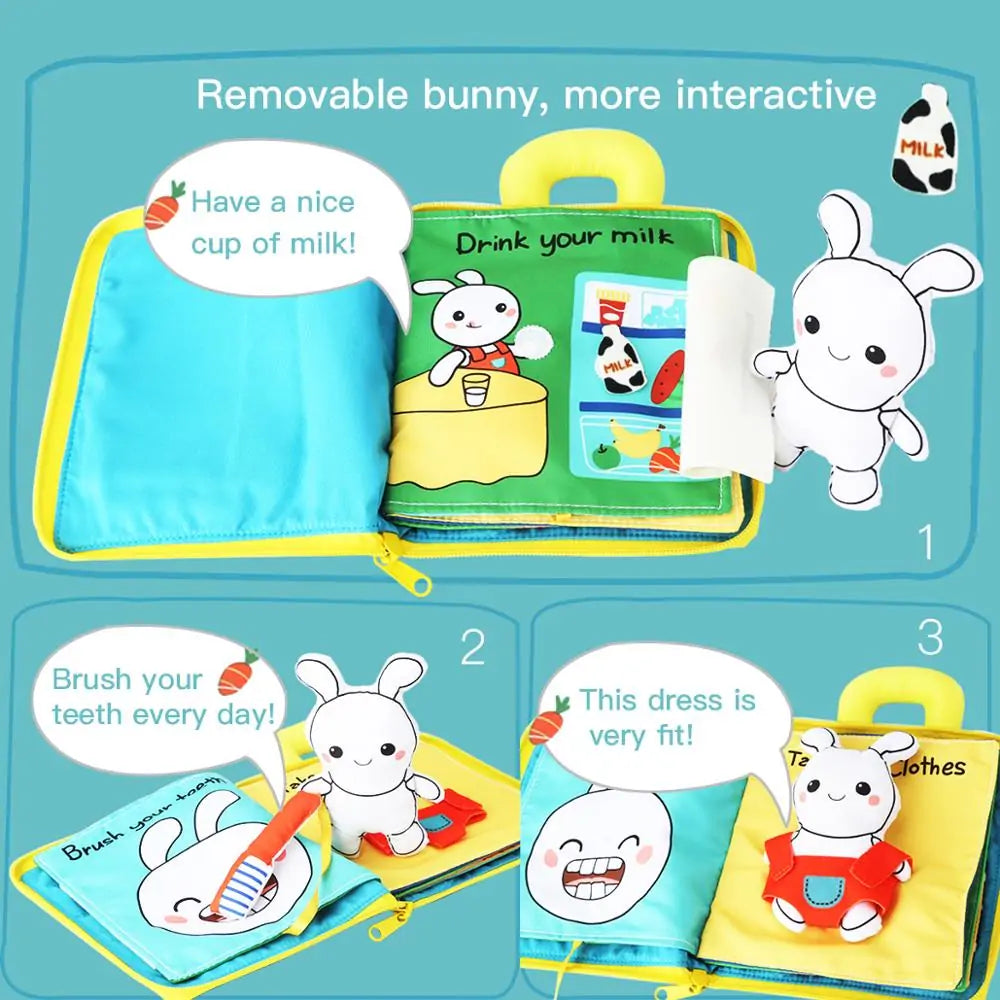 Beiens 3D Soft Cloth Baby Books: Animal and Vehicle Themes, Montessori Educational Toys for Toddler Development - Daileylife