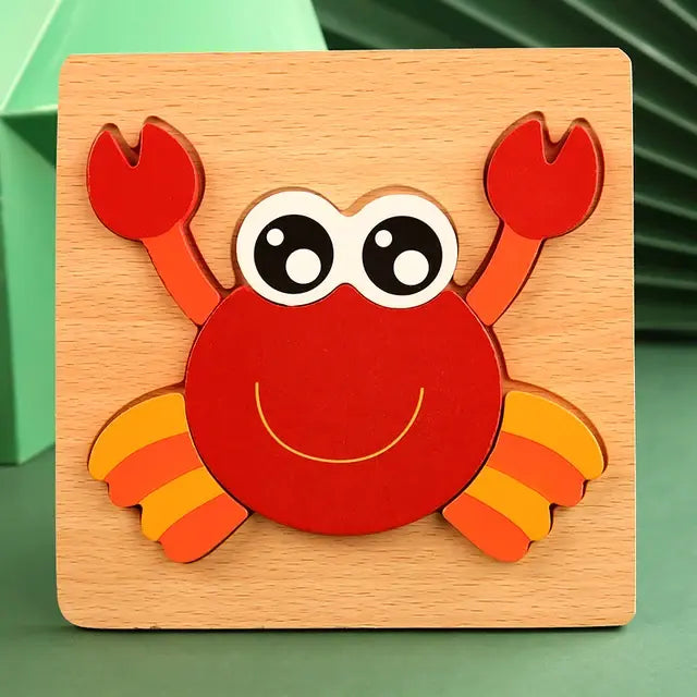 Wooden Puzzle Baby Cartoon Animal - Daileylife