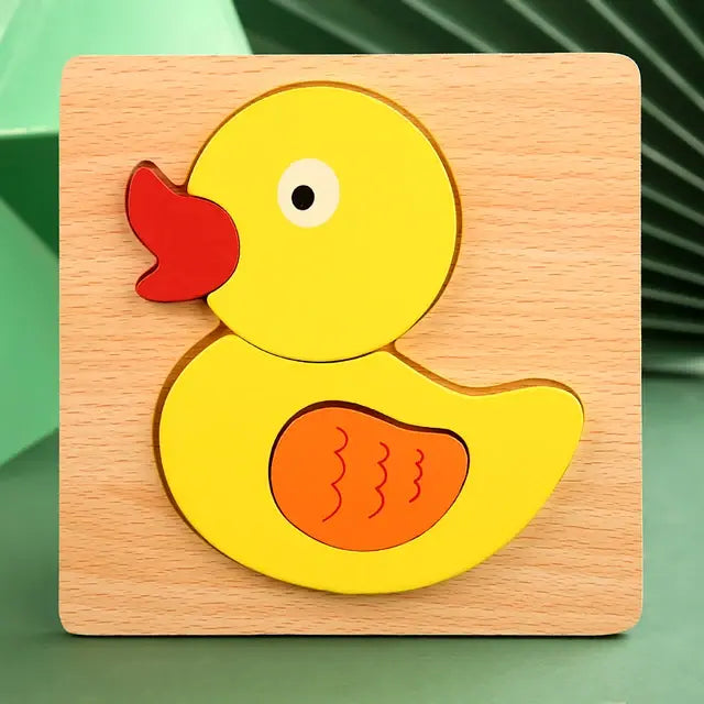 Wooden Puzzle Baby Cartoon Animal - Daileylife